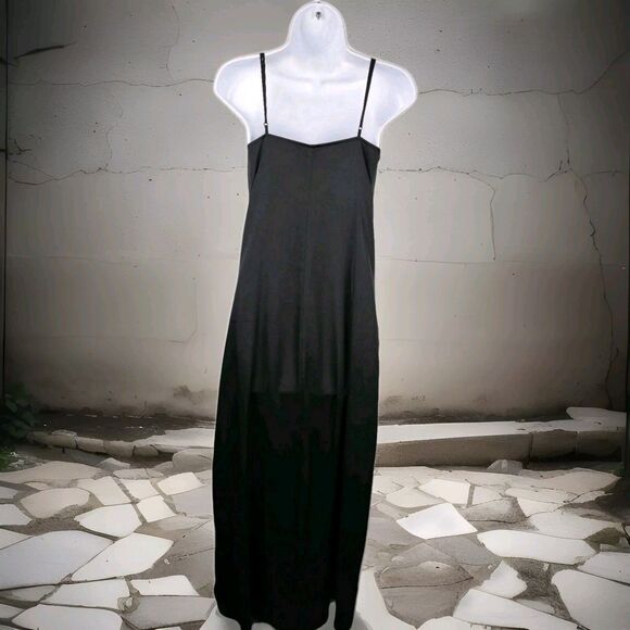 Express Slip Maxi Dress Womens M Black Wrap Adjustable Spaghetti Straps NWT - Picture 2 of 16